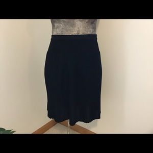 Ming Wang Faux Pleat Black Skirt Sz PL